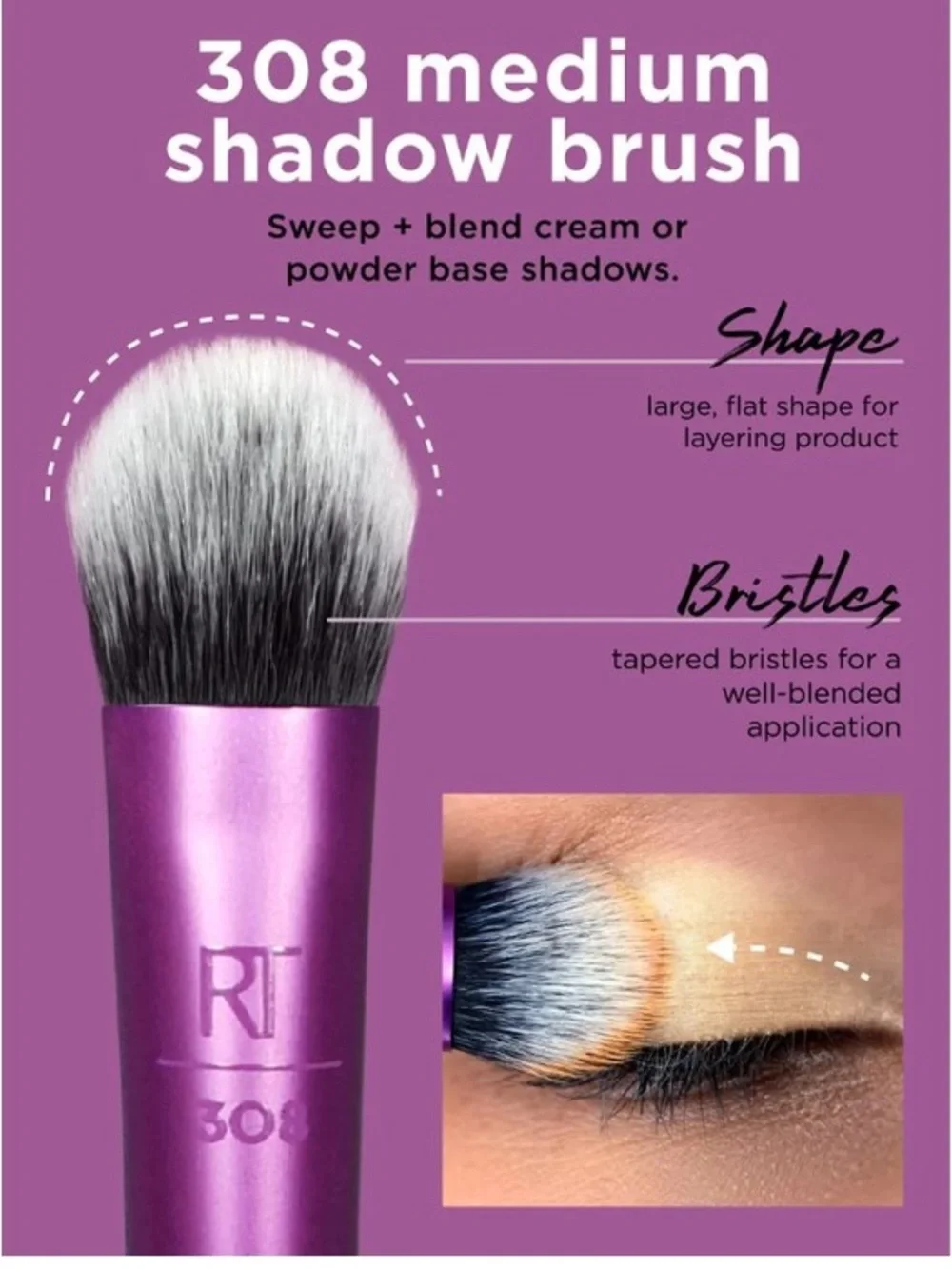 RT Real Techniques Enhanced Eye Set of 6-Eye Brush Set with Holder
